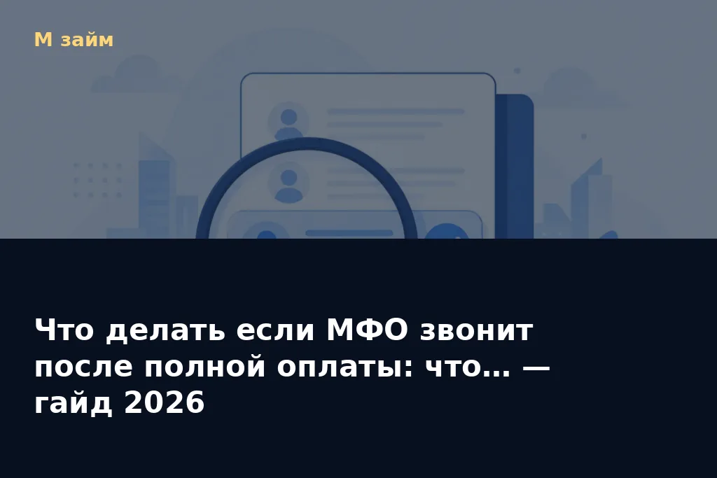 Что делать если МФО звонит после полной оплаты: что… — гайд 2026 — обложка статьи М займ