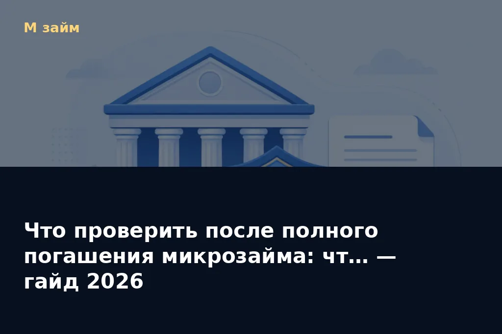 Что проверить после полного погашения микрозайма: чт… — гайд 2026 — обложка статьи М займ