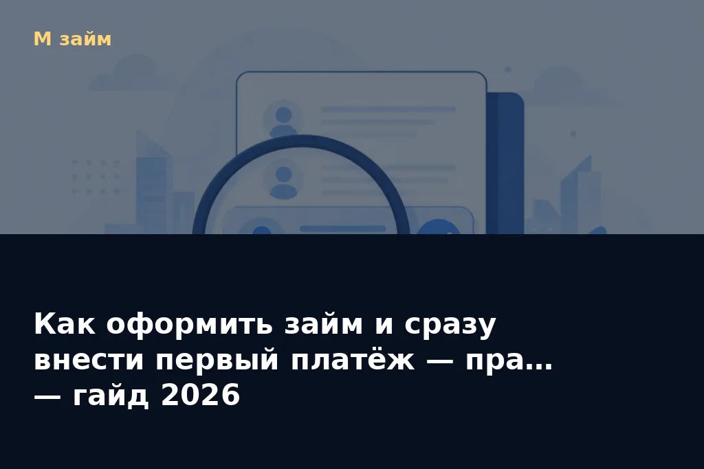 Как оформить займ и сразу внести первый платёж — пра… — гайд 2026 — обложка статьи М займ