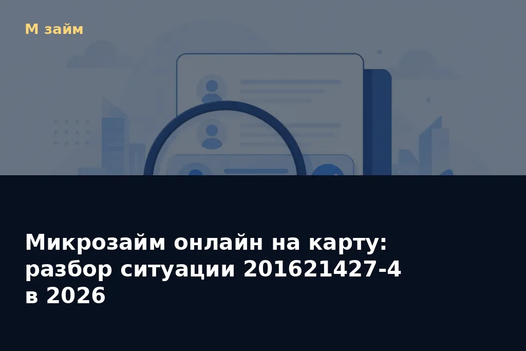 Микрозайм онлайн на карту: разбор ситуации 201621427-4 в 2026 — обложка статьи М займ