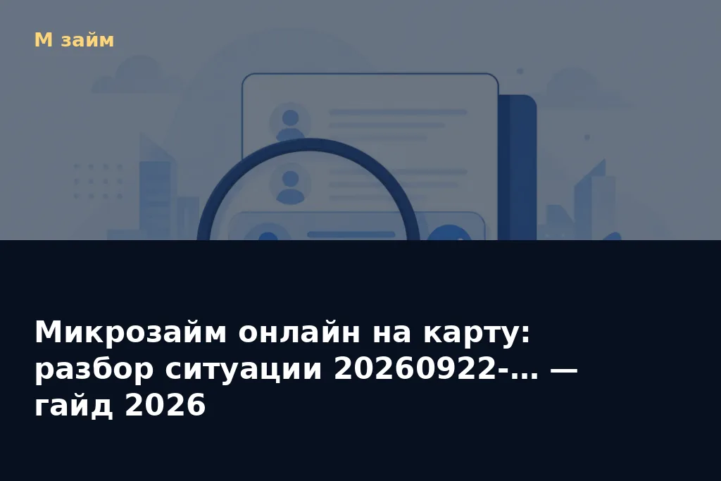 Микрозайм онлайн на карту: разбор ситуации 20260922-… — гайд 2026 — обложка статьи М займ
