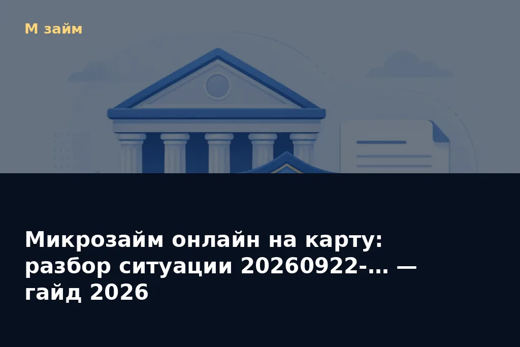 Микрозайм онлайн на карту: разбор ситуации 20260922-… — гайд 2026 — обложка статьи М займ