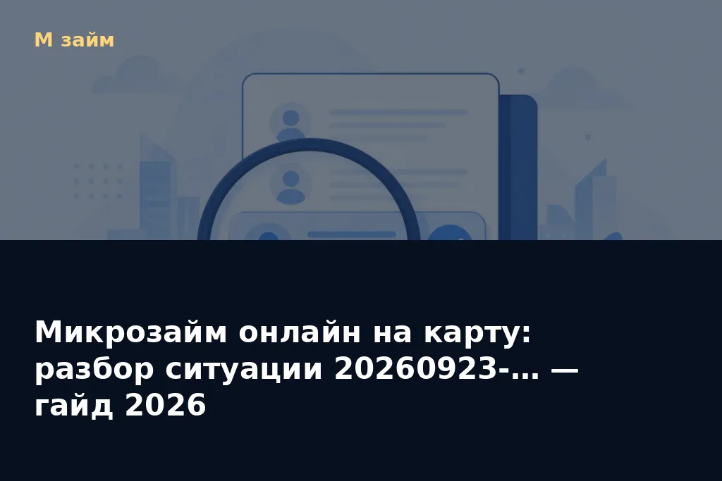 Микрозайм онлайн на карту: разбор ситуации 20260923-… — гайд 2026 — обложка статьи М займ