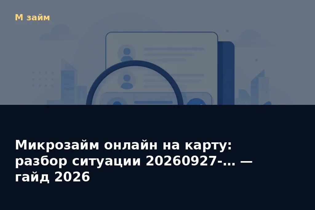 Микрозайм онлайн на карту: разбор ситуации 20260927-… — гайд 2026 — обложка статьи М займ