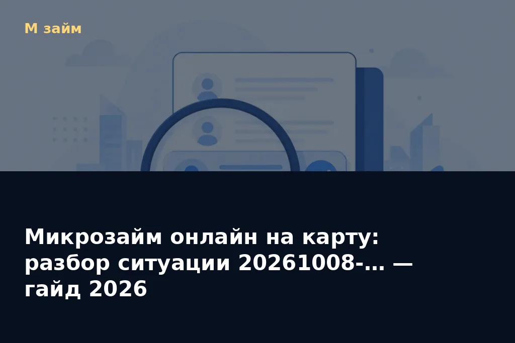 Микрозайм онлайн на карту: разбор ситуации 20261008-… — гайд 2026 — обложка статьи М займ