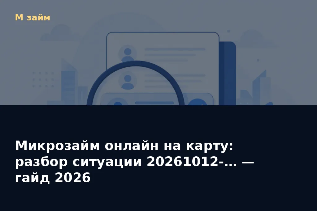 Микрозайм онлайн на карту: разбор ситуации 20261012-… — гайд 2026 — обложка статьи М займ