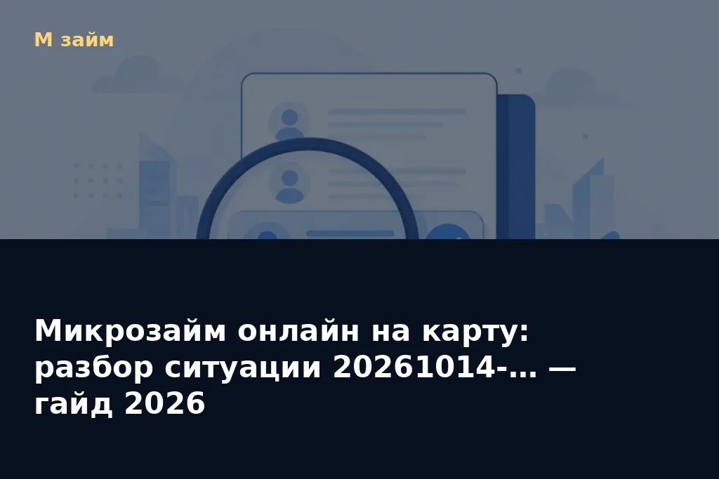Микрозайм онлайн на карту: разбор ситуации 20261014-… — гайд 2026 — обложка статьи М займ