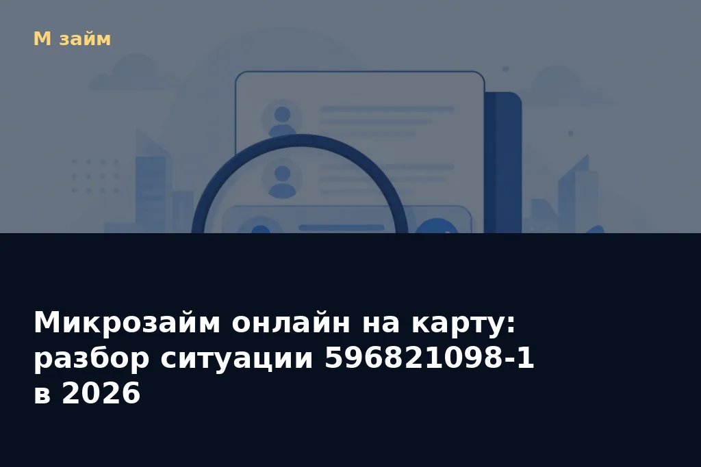 Микрозайм онлайн на карту: разбор ситуации 596821098-1 в 2026 — обложка статьи М займ