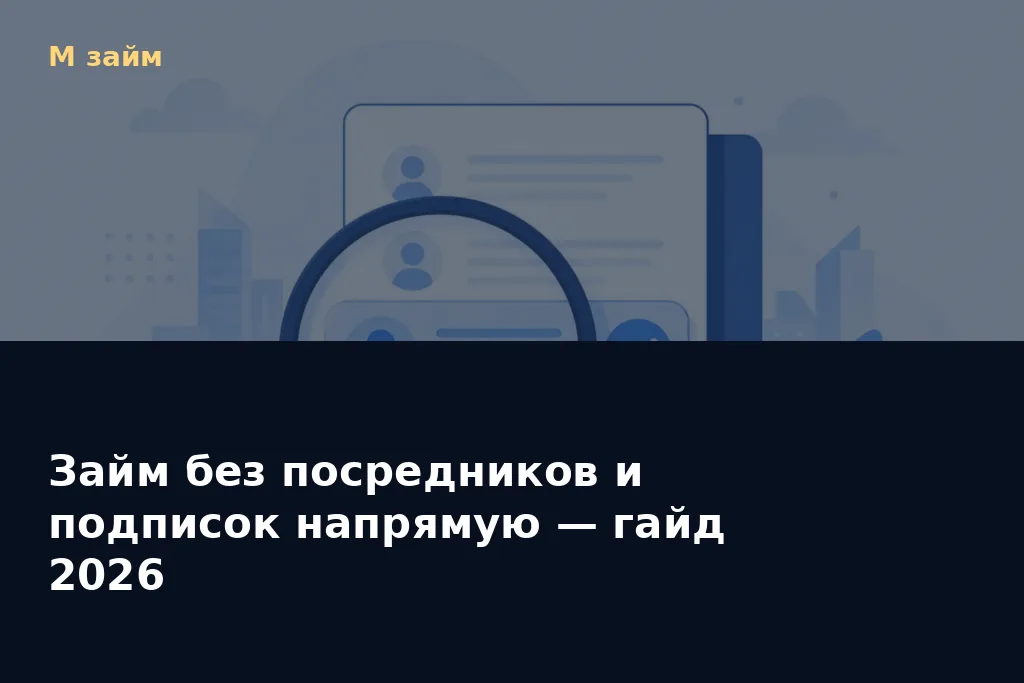 Займ без посредников и подписок напрямую — гайд 2026 — обложка статьи М займ