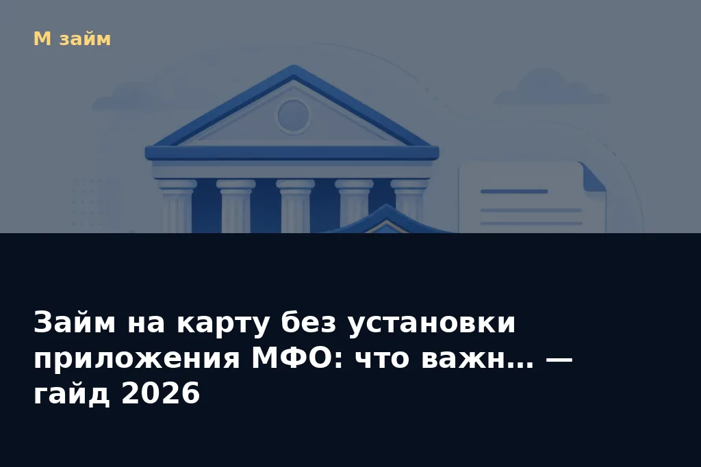 Займ на карту без установки приложения МФО: что важн… — гайд 2026 — обложка статьи М займ