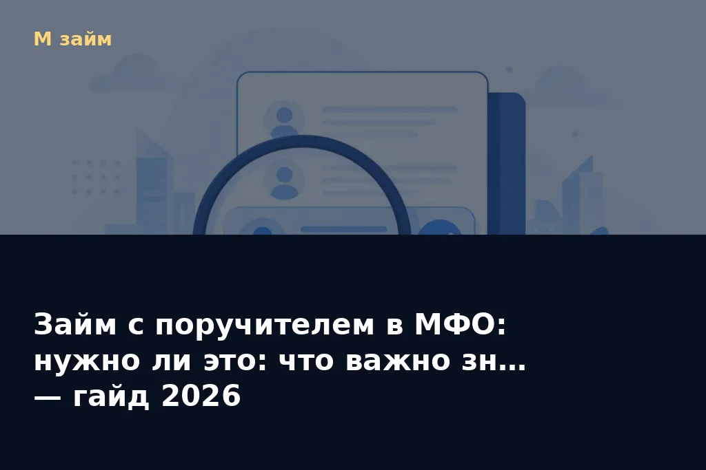 Займ с поручителем в МФО: нужно ли это: что важно зн… — гайд 2026 — обложка статьи М займ